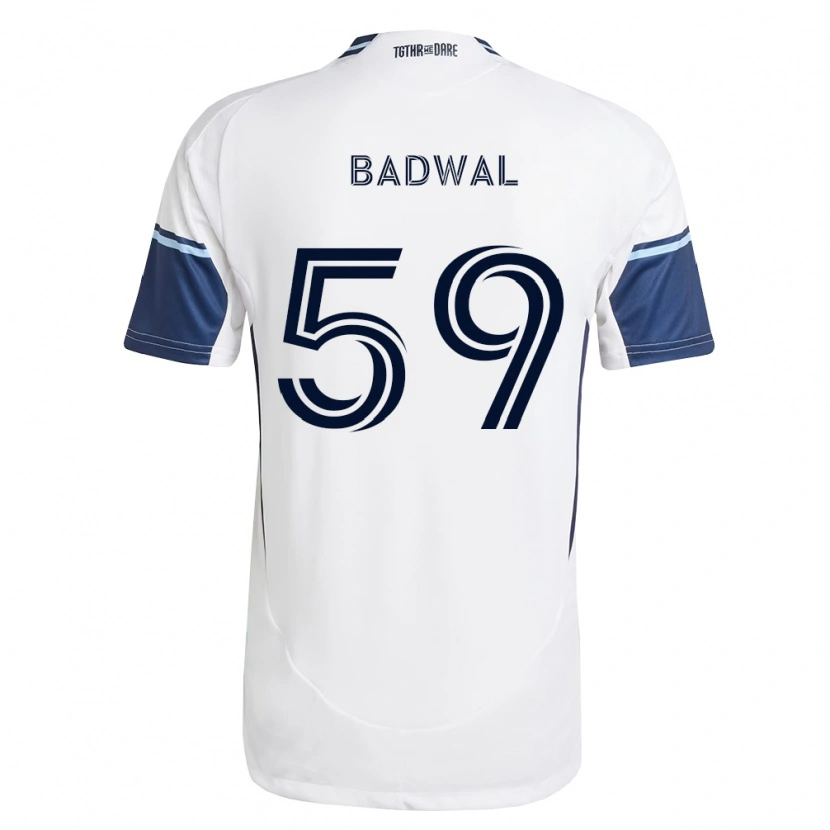 DanxenレディースJeevan Badwal#59白ロイヤルブルーホームシャツ2026/27ジャージーユニフォーム