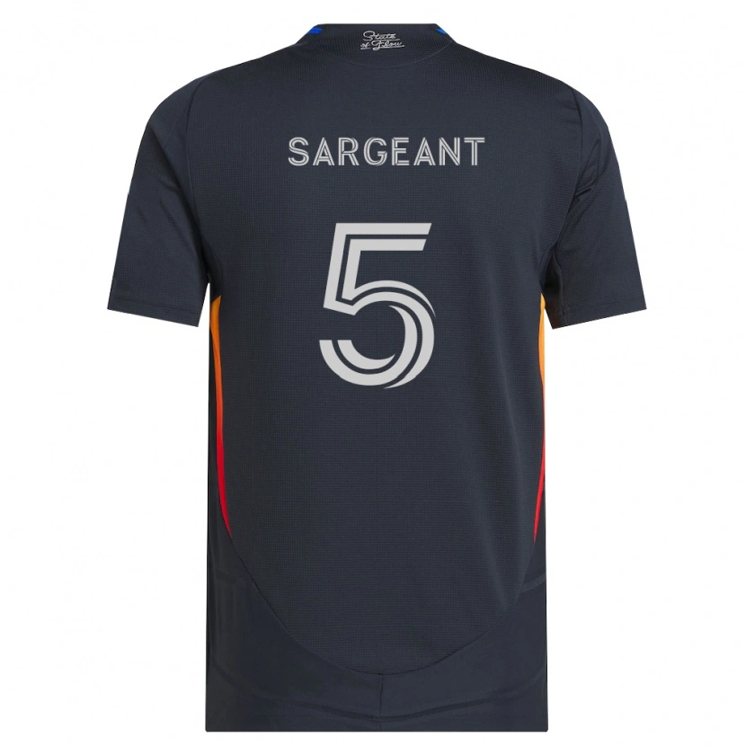 Danxenレディースキーラン・サーガーント#5ダークグレー赤ホームシャツ2026/27ジャージーユニフォーム