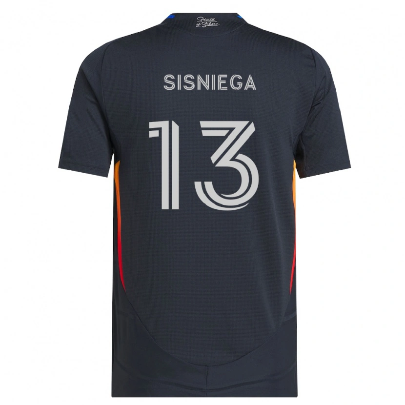 Danxenレディースパブロ・シスニエガ#13ダークグレー赤ホームシャツ2026/27ジャージーユニフォーム