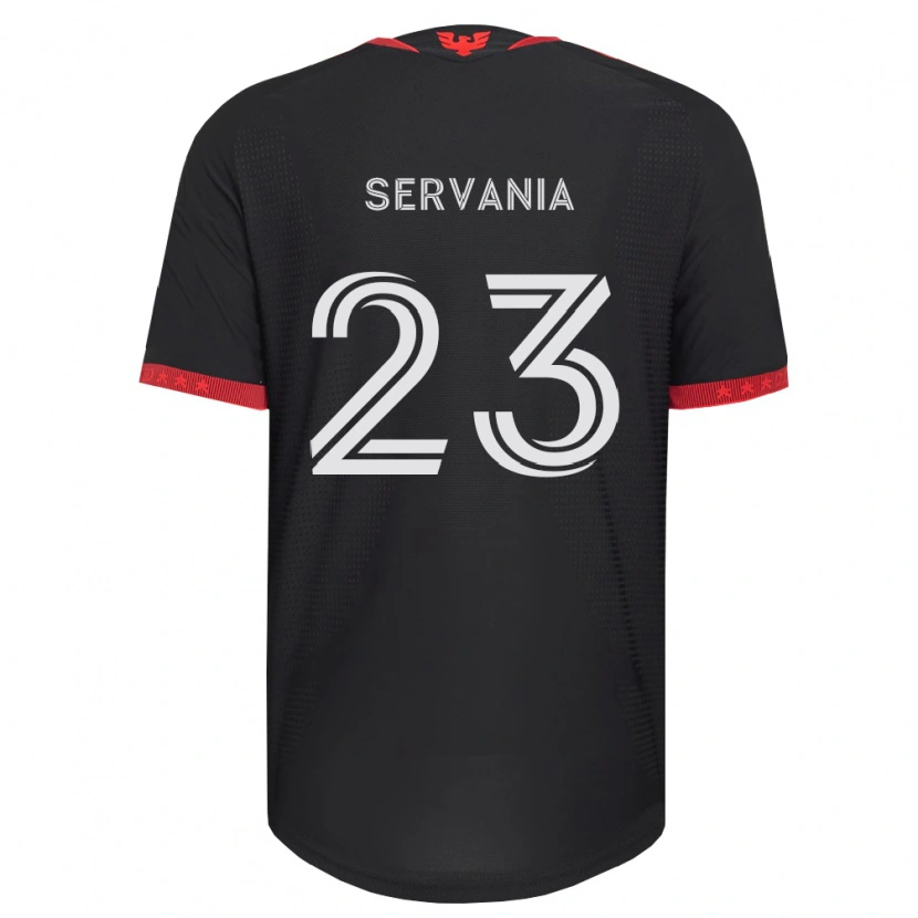 Danxenレディースブランドン・サーバニア#23黒白赤ホームシャツ2026/27ジャージーユニフォーム