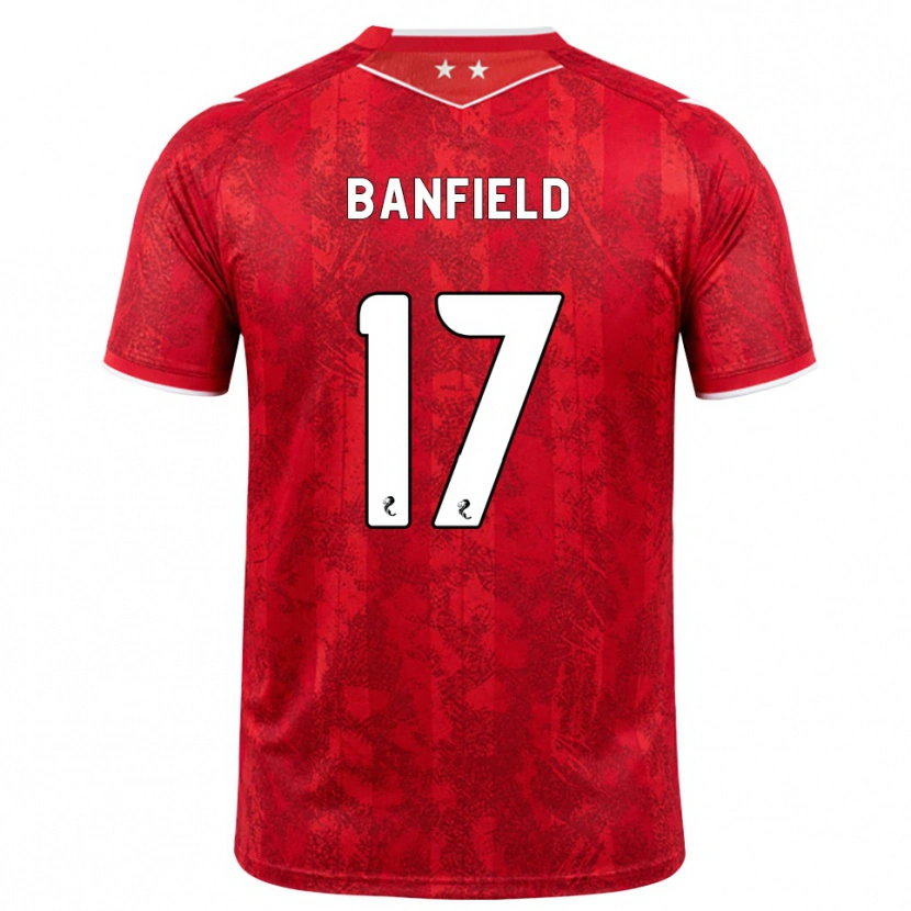 Danxenレディースキーリー・バンフィールド#17赤 白ホームシャツ2026/27ジャージーユニフォーム