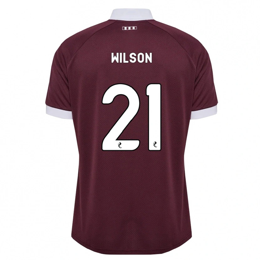 DanxenレディースJames Wilson#21バーガンディ 白ホームシャツ2026/27ジャージーユニフォーム