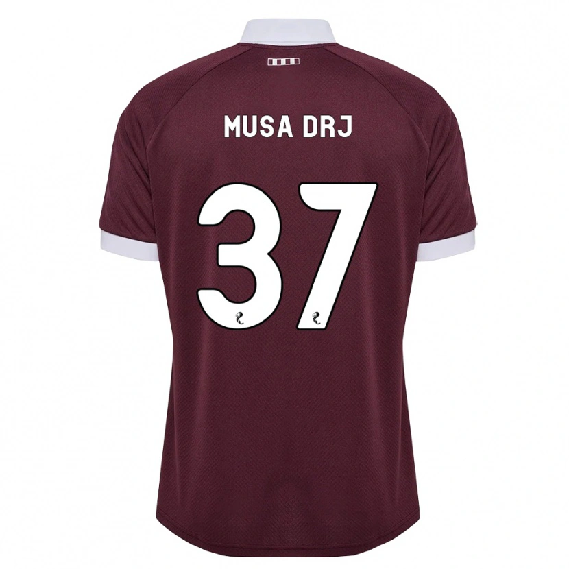 DanxenレディースMusa Drammeh#37バーガンディ 白ホームシャツ2026/27ジャージーユニフォーム