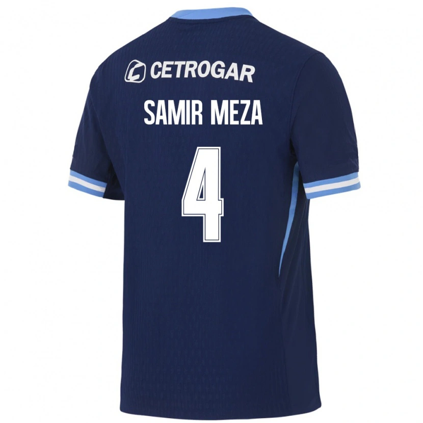 DanxenレディースSamir Meza#4ロイヤルブルー薄青白アウェイシャツ2026/27ジャージーユニフォーム