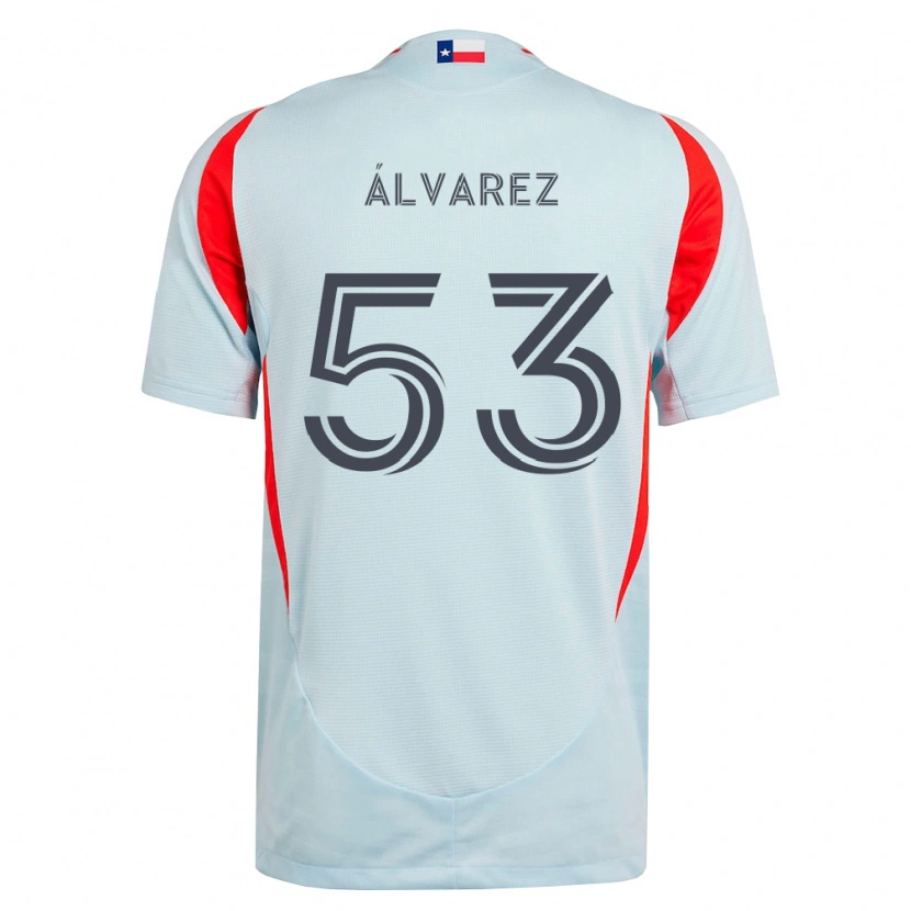 DanxenレディースGiomar Álvarez#53ダークグレー白赤アウェイシャツ2026/27ジャージーユニフォーム