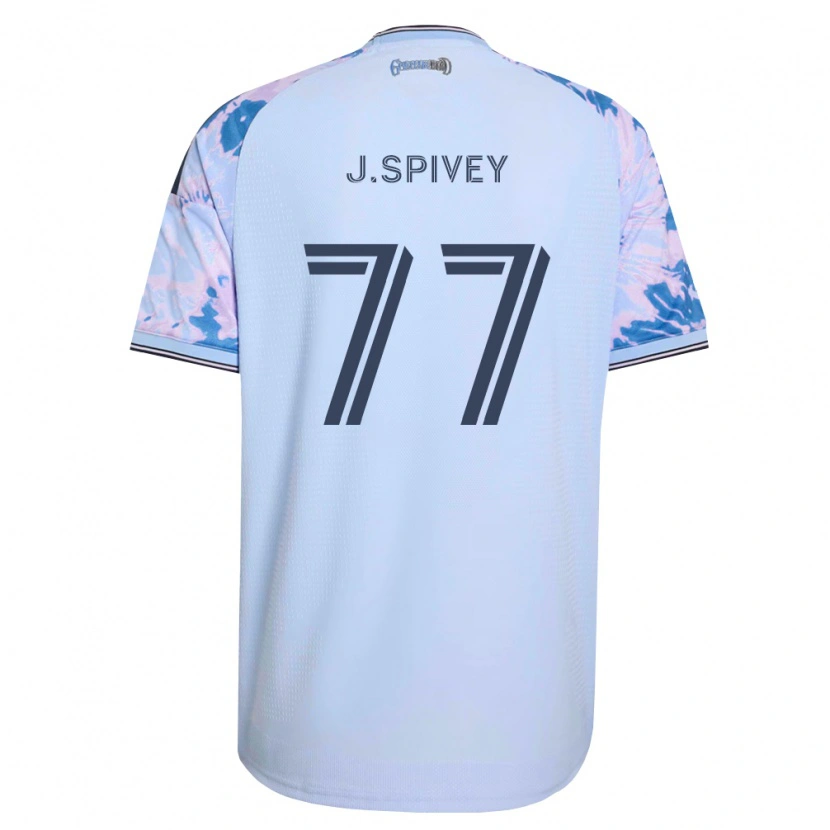 DanxenレディースJermaine Spivey#77ロイヤルブルー白黒アウェイシャツ2026/27ジャージーユニフォーム