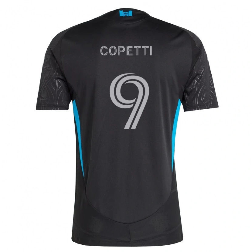 DanxenレディースEnzo Copetti#9黒白空色アウェイシャツ2026/27ジャージーユニフォーム