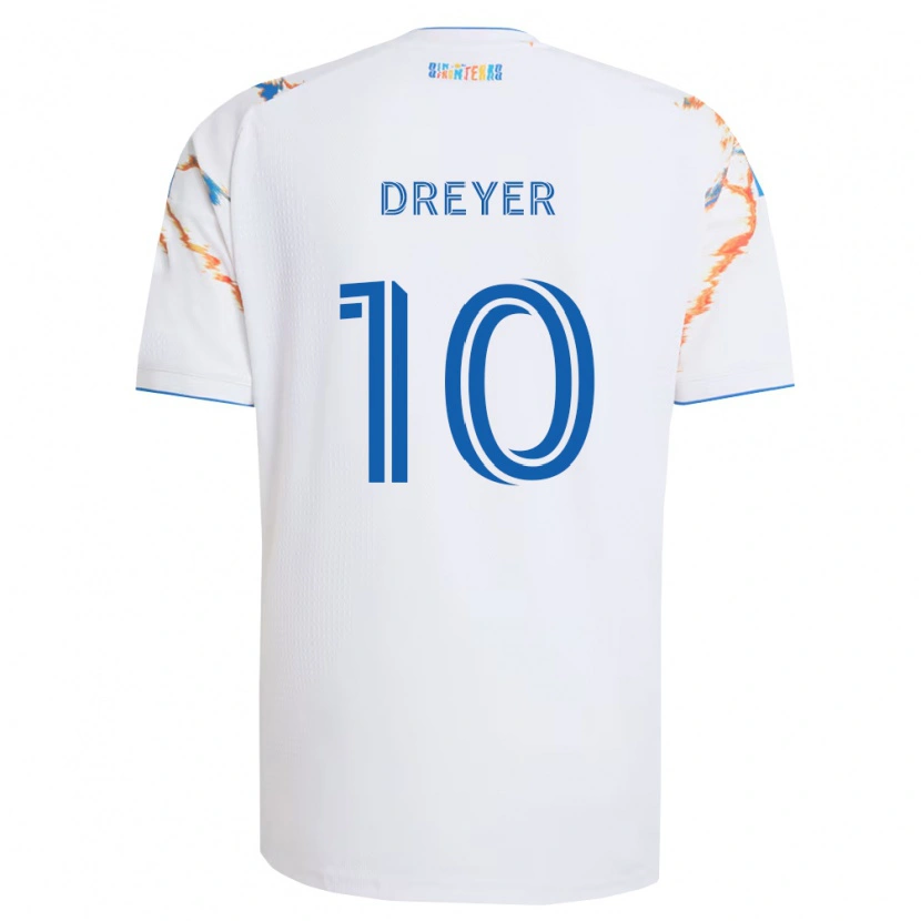 Danxenレディースアンダース・ドレイヤー#10白オレンジ青アウェイシャツ2026/27ジャージーユニフォーム