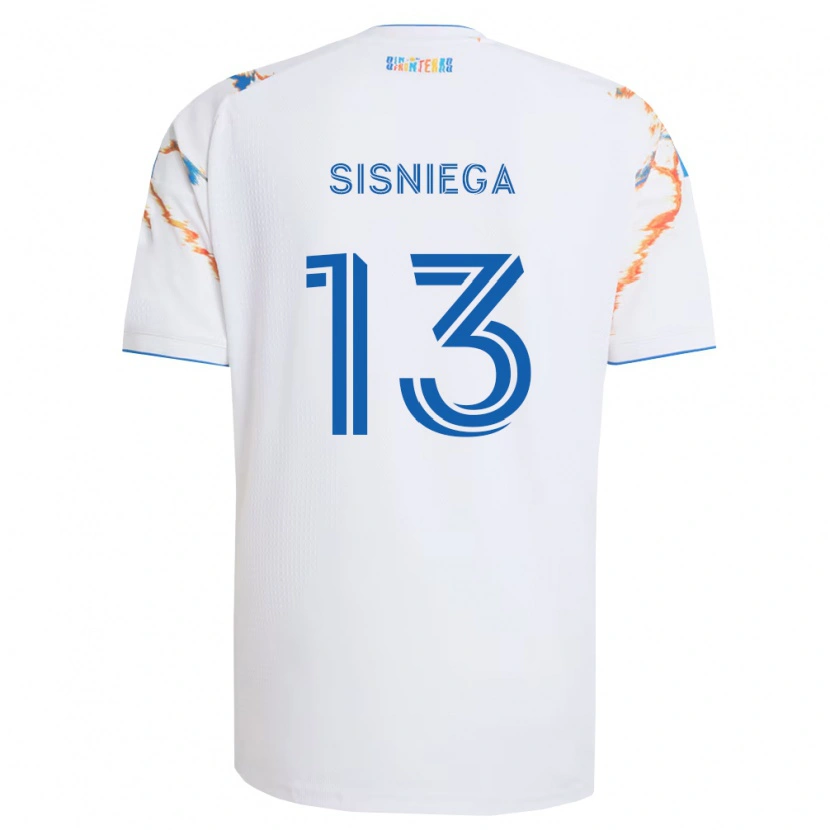 Danxenレディースパブロ・シスニエガ#13白オレンジ青アウェイシャツ2026/27ジャージーユニフォーム