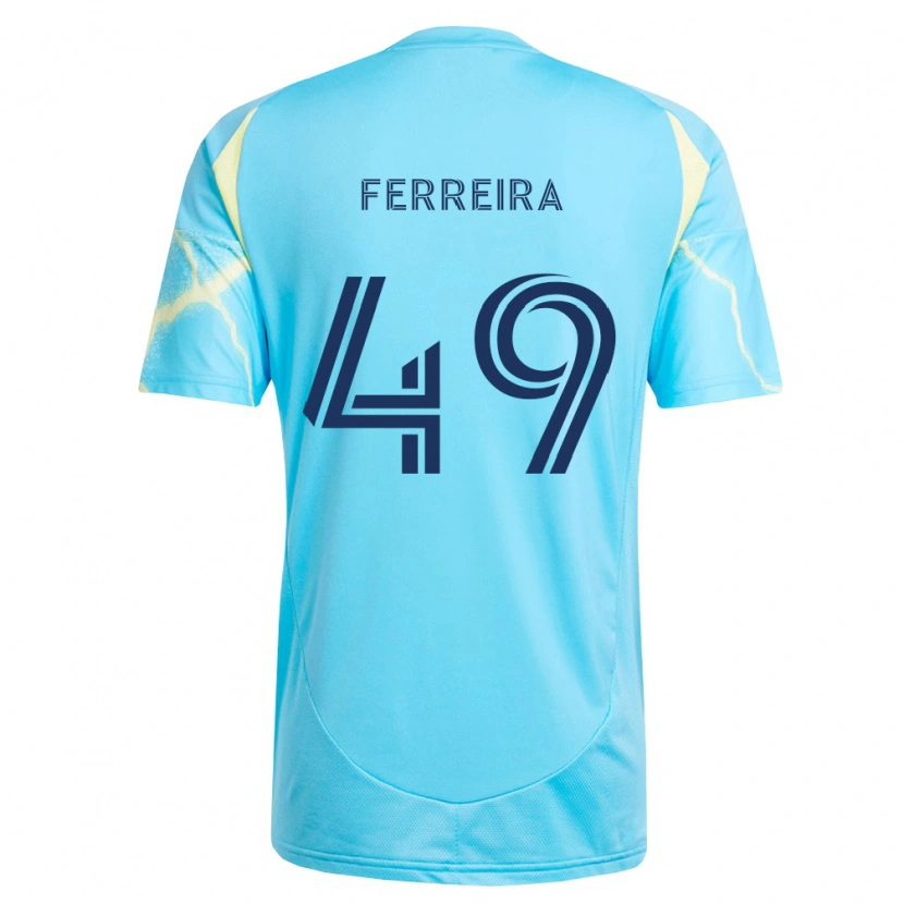 DanxenレディースWillyam Ferreira#49薄青黒薄黄アウェイシャツ2026/27ジャージーユニフォーム