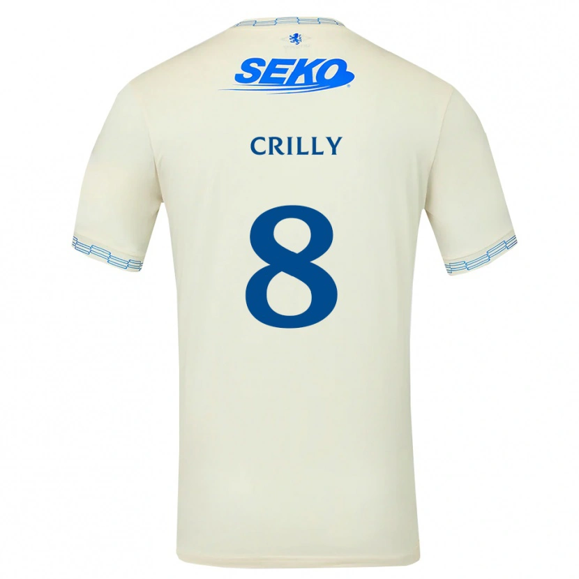 DanxenレディースAiden Crilly#8ディープスカイブルー白アウェイシャツ2026/27ジャージーユニフォーム