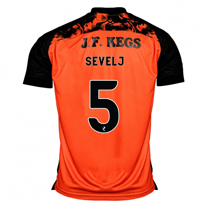 DanxenキッズVicko Sevelj#5オレンジ黒白ホームシャツ2026/27ジャージーユニフォーム