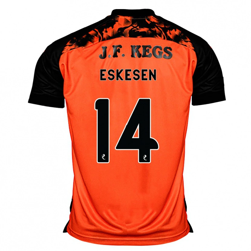 DanxenキッズJulius Eskesen#14オレンジ黒白ホームシャツ2026/27ジャージーユニフォーム
