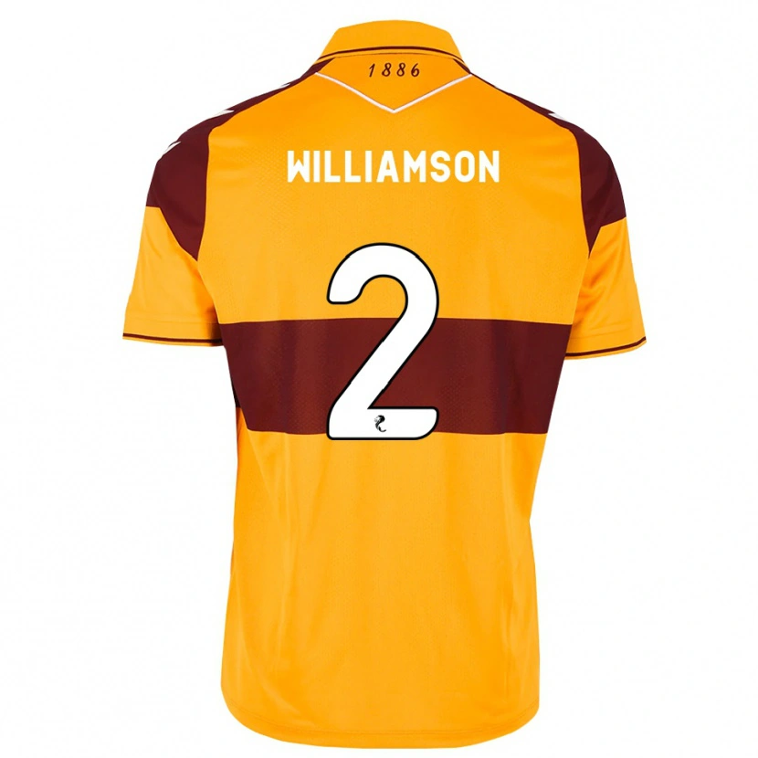 DanxenキッズScott Williamson#2マルーン オレンジホームシャツ2026/27ジャージーユニフォーム