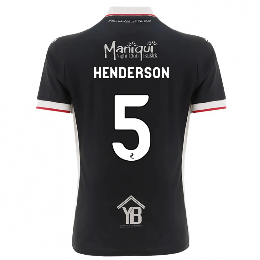 Danxenキッズリアム・ヘンダーソン#5黒白赤ホームシャツ2026/27ジャージーユニフォーム