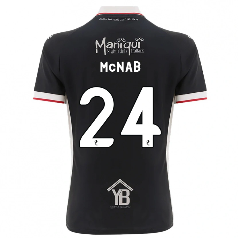DanxenキッズCameron Mcnab#24黒白赤ホームシャツ2026/27ジャージーユニフォーム