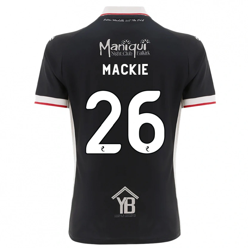 Danxenキッズシーン・マッキー#26黒白赤ホームシャツ2026/27ジャージーユニフォーム