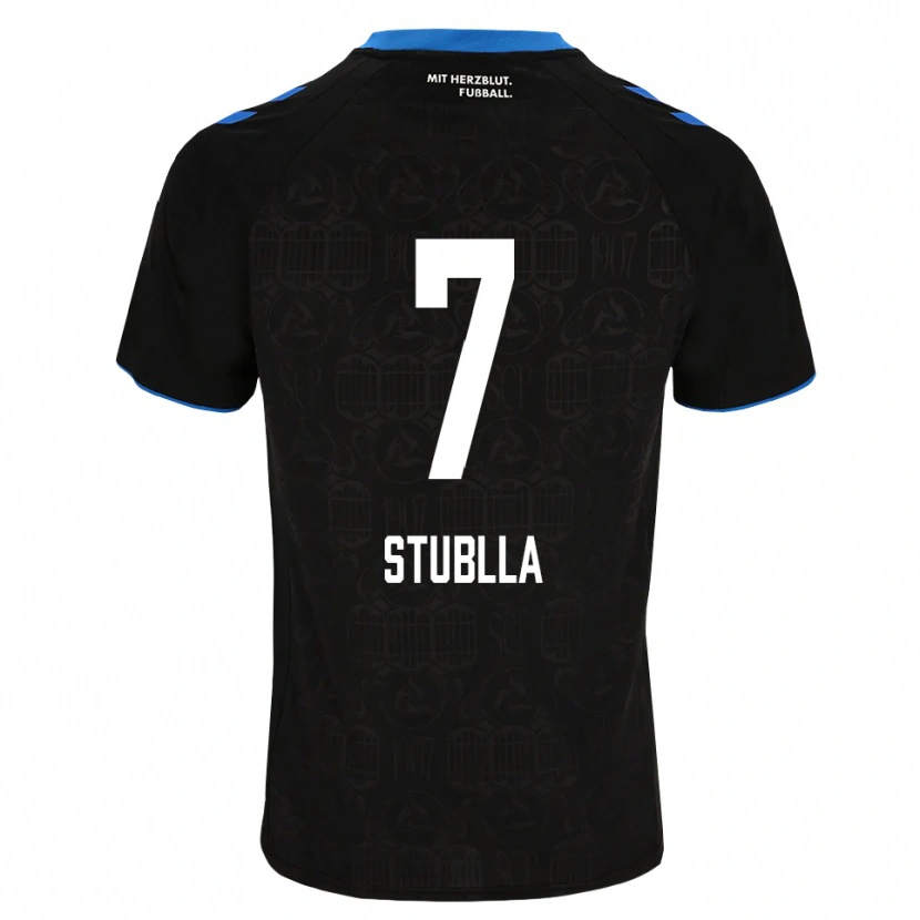 DanxenキッズShkrep Stublla#7ブラック ホワイト レッドホームシャツ2026/27ジャージーユニフォーム