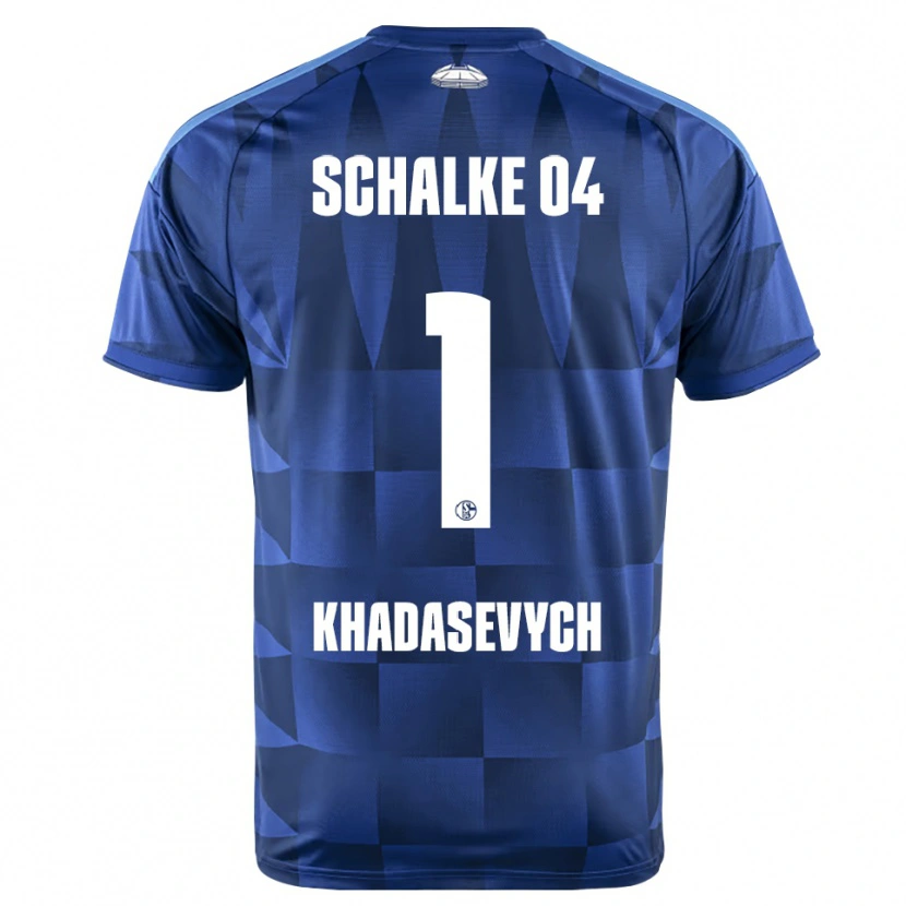 DanxenキッズKyrylo Khadasevych#1ダークブルー イエロー ホワイトホームシャツ2026/27ジャージーユニフォーム