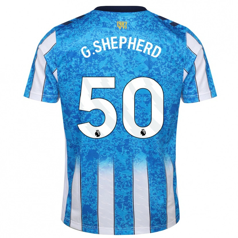 DanxenキッズGeorge Shepherd#50ホワイト ブルー オレンジホームシャツ2026/27ジャージーユニフォーム