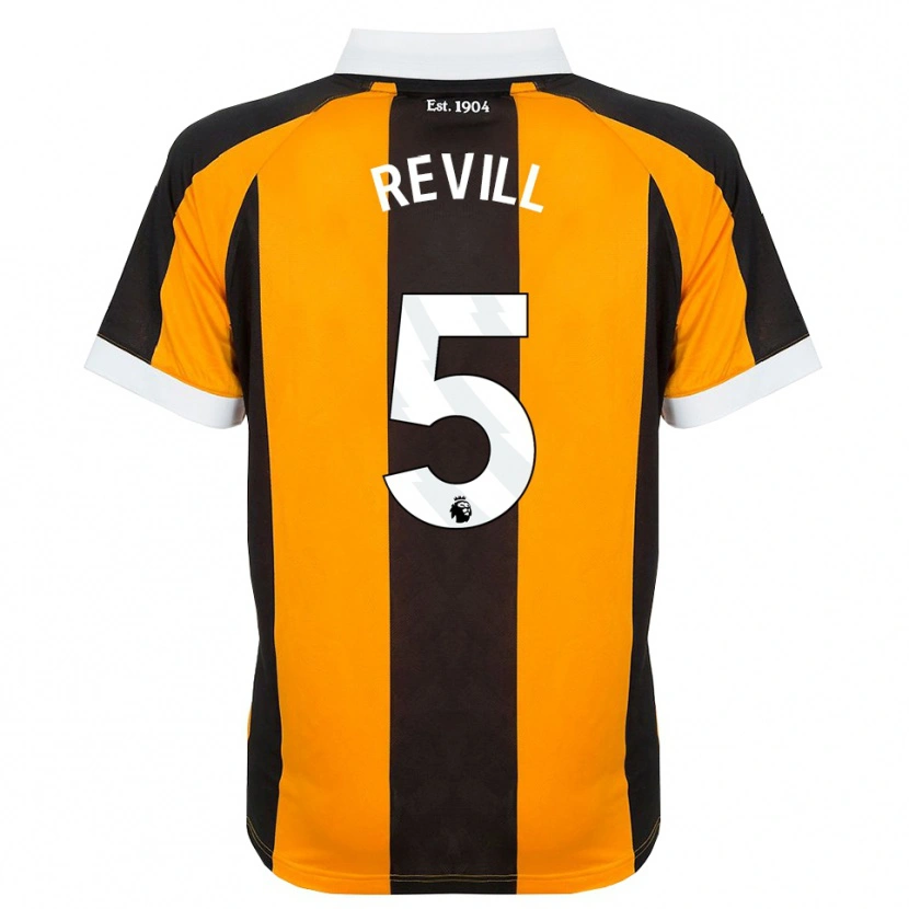 DanxenキッズHarry Revill#5オレンジ ブラック ホワイトホームシャツ2026/27ジャージーユニフォーム