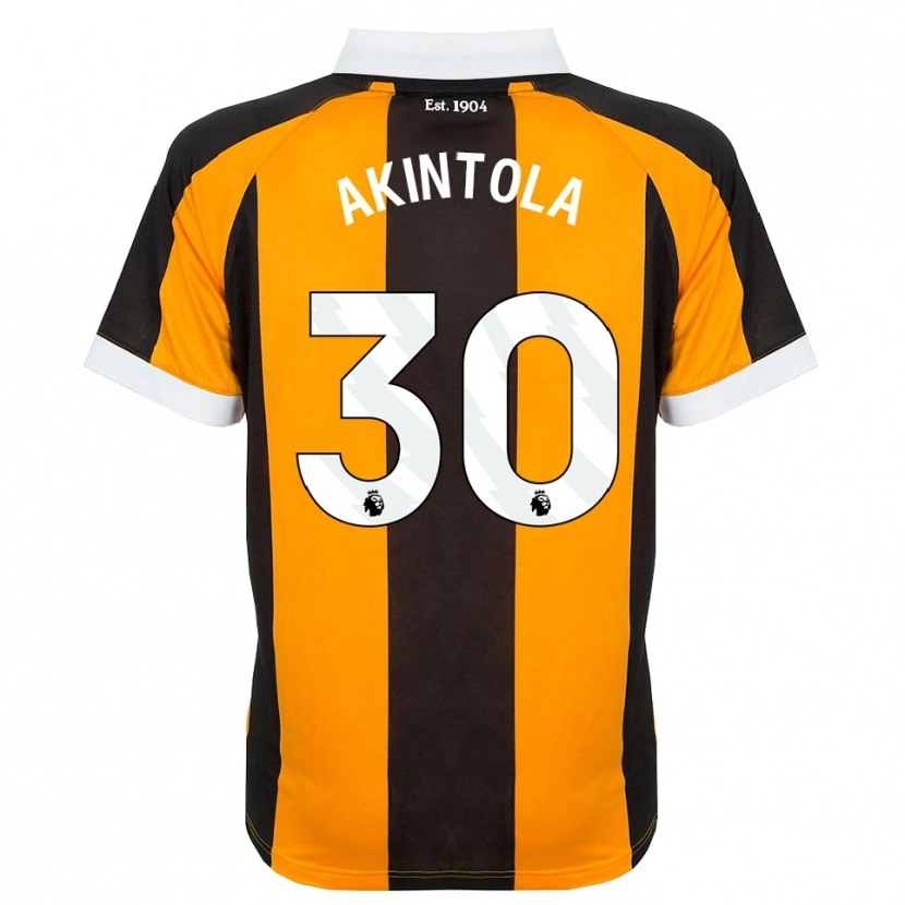 Danxenキッズババジデ・デイヴィッド・アキントラ#30オレンジ ブラック ホワイトホームシャツ2026/27ジャージーユニフォーム