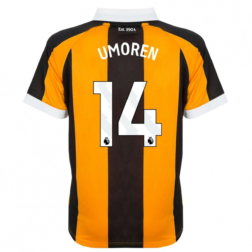 DanxenキッズEkemini Umoren#14オレンジ ブラック ホワイトホームシャツ2026/27ジャージーユニフォーム