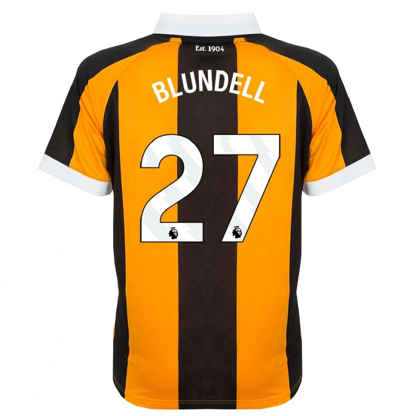 DanxenキッズMaddie Blundell#27オレンジ ブラック ホワイトホームシャツ2026/27ジャージーユニフォーム