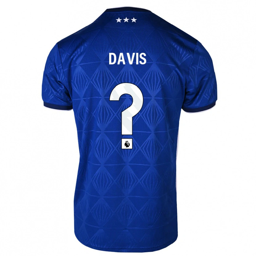 DanxenキッズOli Davis#0ミディアムブルー ホワイト レッドホームシャツ2026/27ジャージーユニフォーム