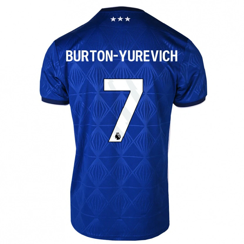 DanxenキッズRoman Burton-Yurevich#7ミディアムブルー ホワイト レッドホームシャツ2026/27ジャージーユニフォーム