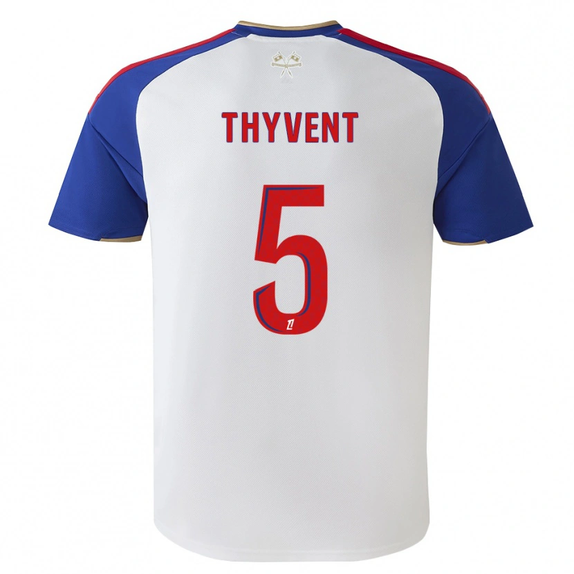 DanxenキッズEstéban Thyvent#5ロイヤルブルー レッド ホワイトホームシャツ2026/27ジャージーユニフォーム