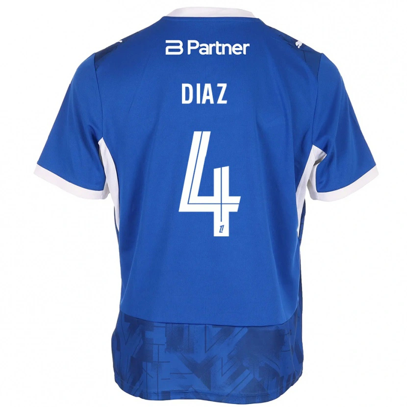 Danxenキッズジュニオール・ディアス#4ミディアムブルー ホワイトホームシャツ2026/27ジャージーユニフォーム
