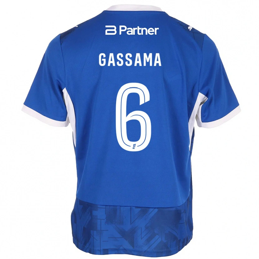 DanxenキッズKaramady Gassama#6ミディアムブルー ホワイトホームシャツ2026/27ジャージーユニフォーム