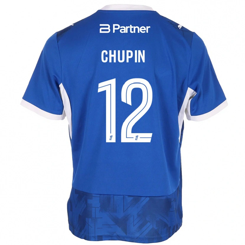DanxenキッズTom Chupin#12ミディアムブルー ホワイトホームシャツ2026/27ジャージーユニフォーム