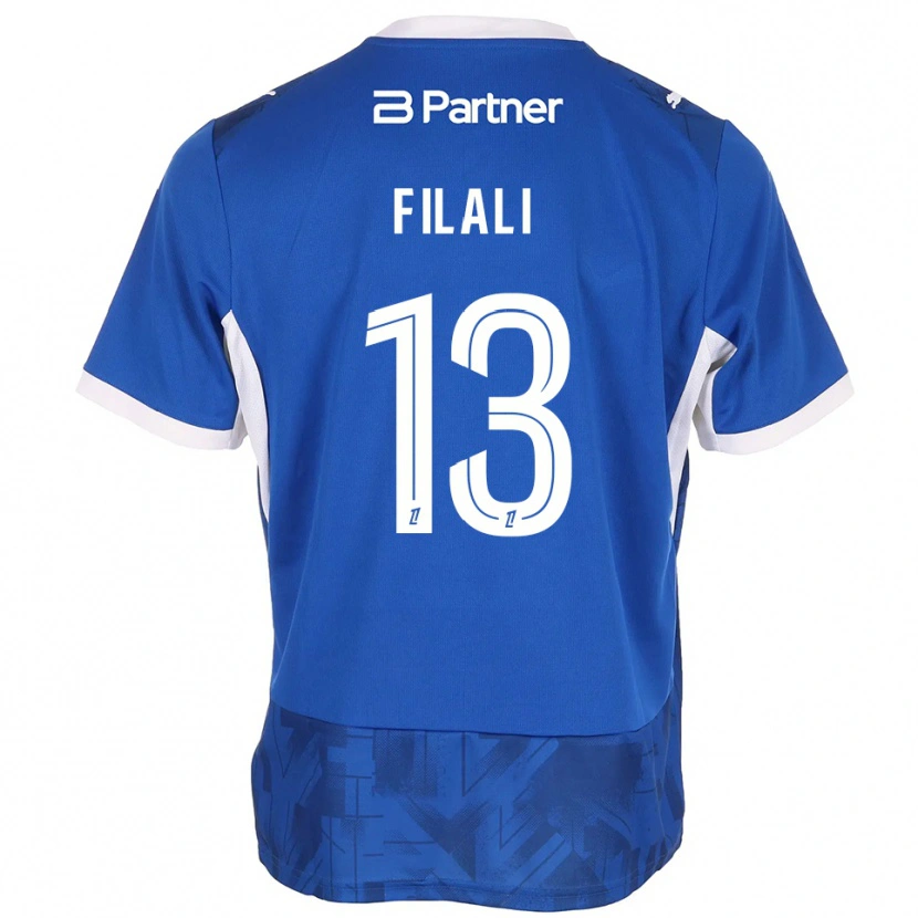 DanxenキッズSaad Filali#13ミディアムブルー ホワイトホームシャツ2026/27ジャージーユニフォーム