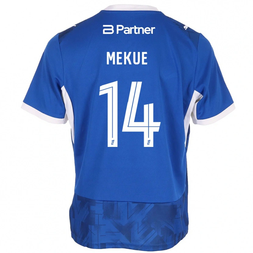 DanxenキッズFlorian Mekue#14ミディアムブルー ホワイトホームシャツ2026/27ジャージーユニフォーム