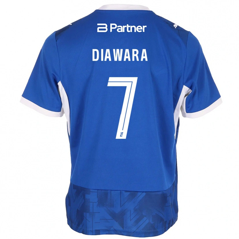 DanxenキッズKandet Diawara#7ミディアムブルー ホワイトホームシャツ2026/27ジャージーユニフォーム