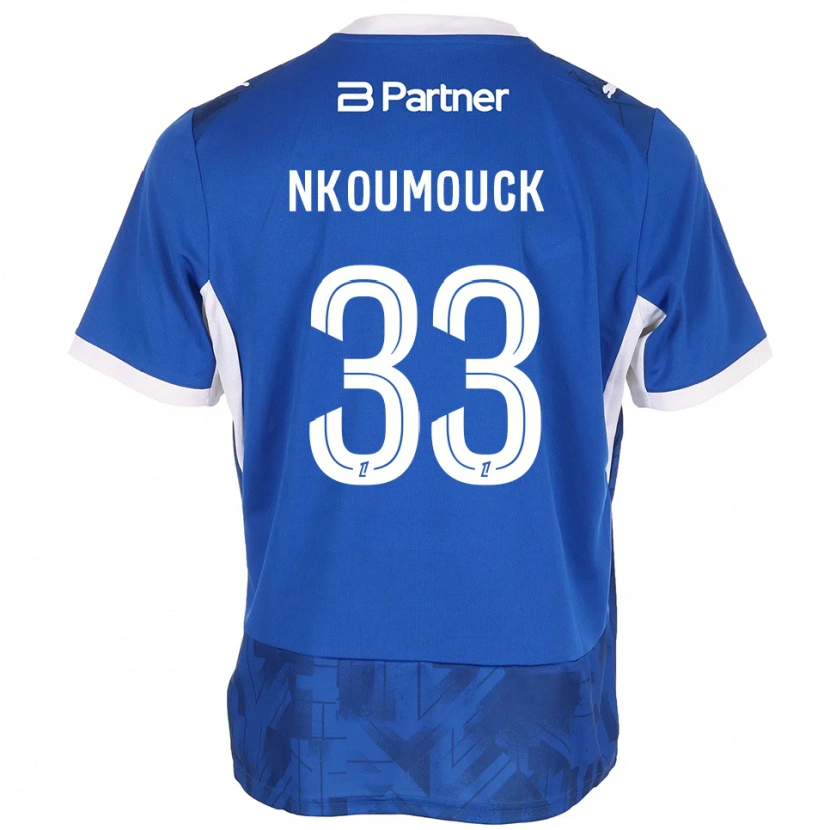 DanxenキッズMarc-Anthony Nkoumouck#33ミディアムブルー ホワイトホームシャツ2026/27ジャージーユニフォーム
