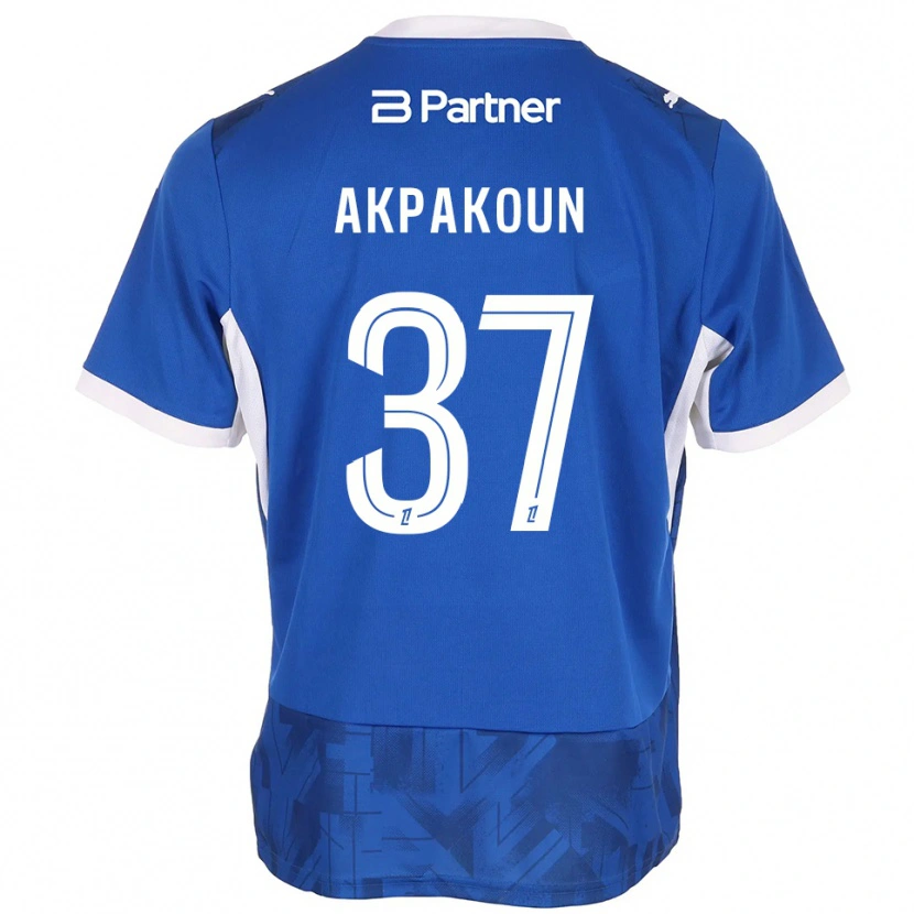 DanxenキッズTom Akpakoun#37ミディアムブルー ホワイトホームシャツ2026/27ジャージーユニフォーム