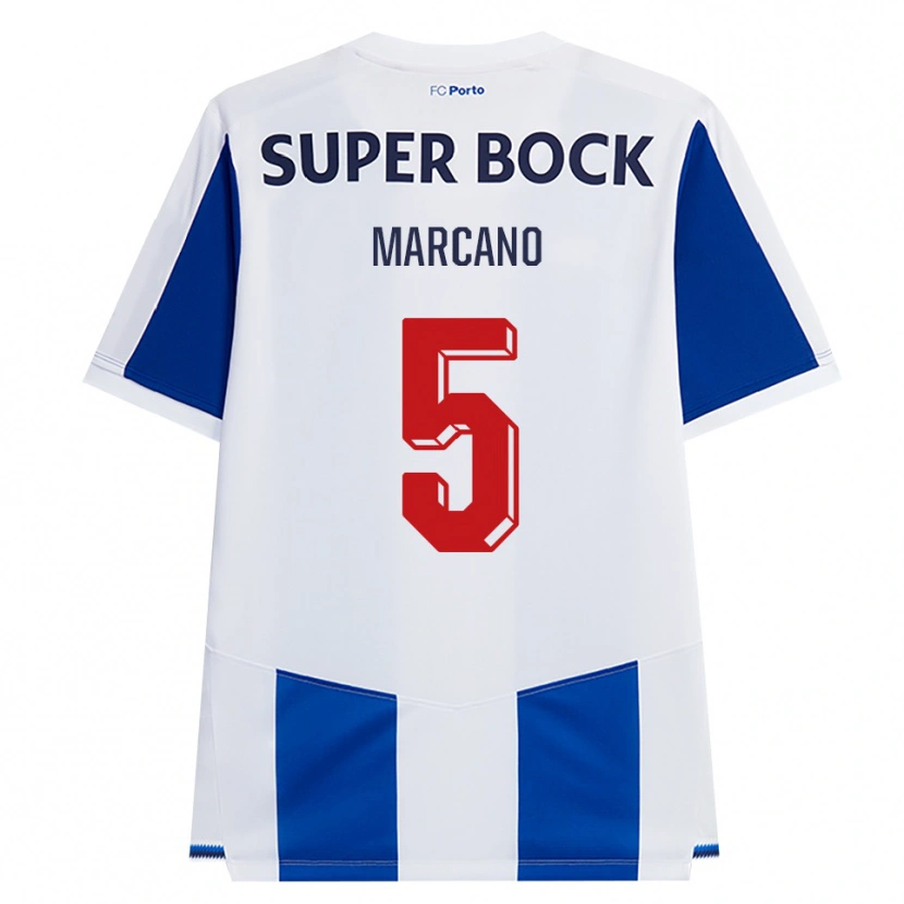 Danxenキッズイバン・マルカノ#5ブルー ホワイト レッドホームシャツ2026/27ジャージーユニフォーム