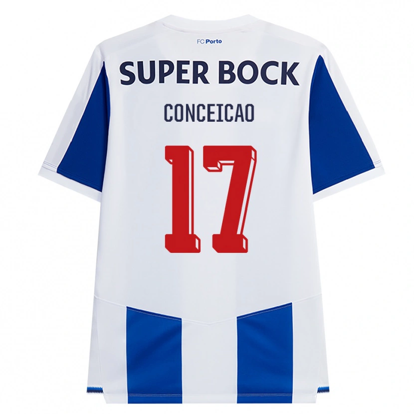 Danxenキッズロドリゴ・コンセイソン#17ブルー ホワイト レッドホームシャツ2026/27ジャージーユニフォーム