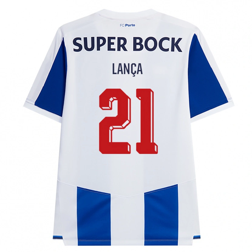 DanxenキッズGabriel Lança#21ブルー ホワイト レッドホームシャツ2026/27ジャージーユニフォーム