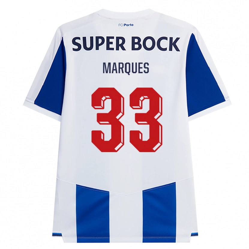DanxenキッズBárbara Marques#33ブルー ホワイト レッドホームシャツ2026/27ジャージーユニフォーム