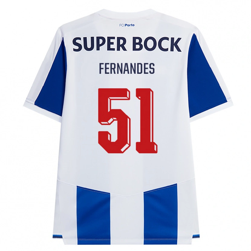 Danxenキッズディオゴ・ディーアス・フェルナンデス#51ブルー ホワイト レッドホームシャツ2026/27ジャージーユニフォーム