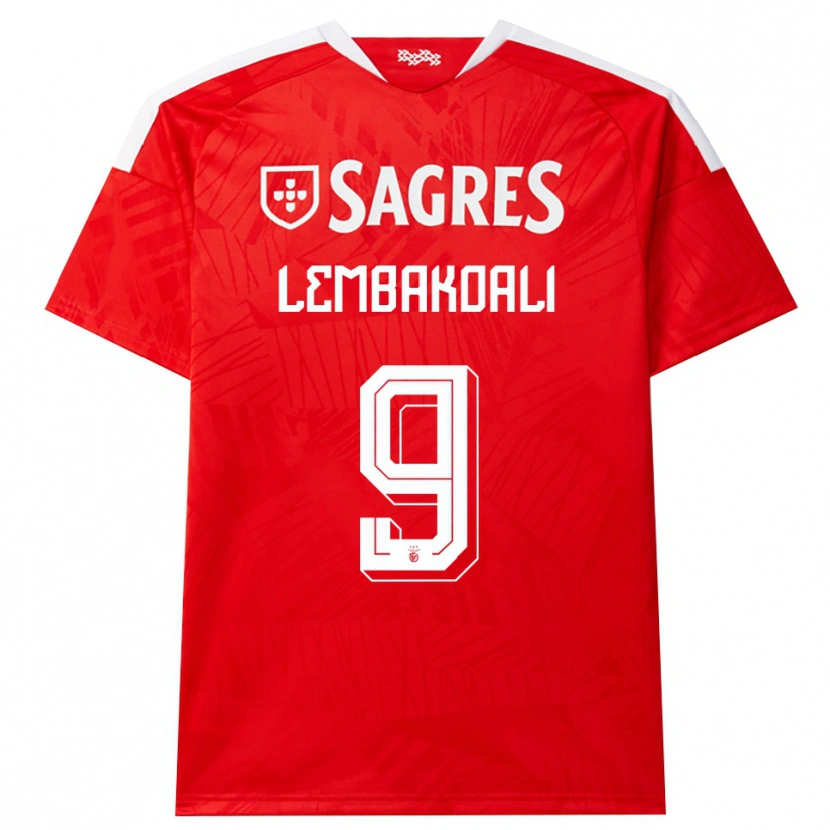 DanxenキッズAlan Lembakoali#9レッド ホワイト イエローホームシャツ2026/27ジャージーユニフォーム