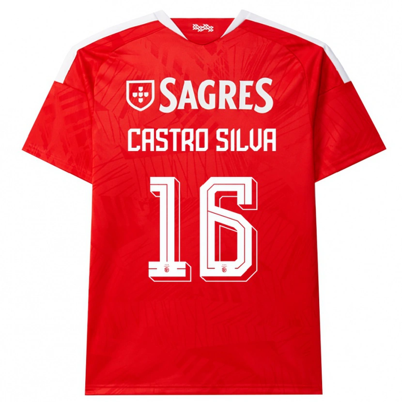 DanxenキッズGuilherme Castro#16レッド ホワイト イエローホームシャツ2026/27ジャージーユニフォーム