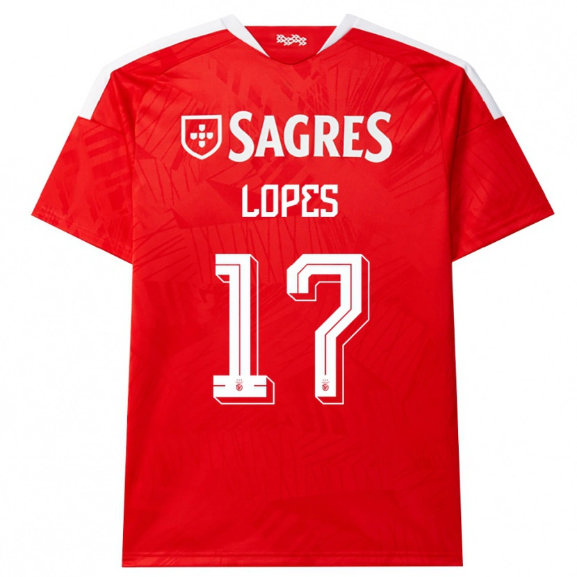 DanxenキッズSimão Lopes#17レッド ホワイト イエローホームシャツ2026/27ジャージーユニフォーム