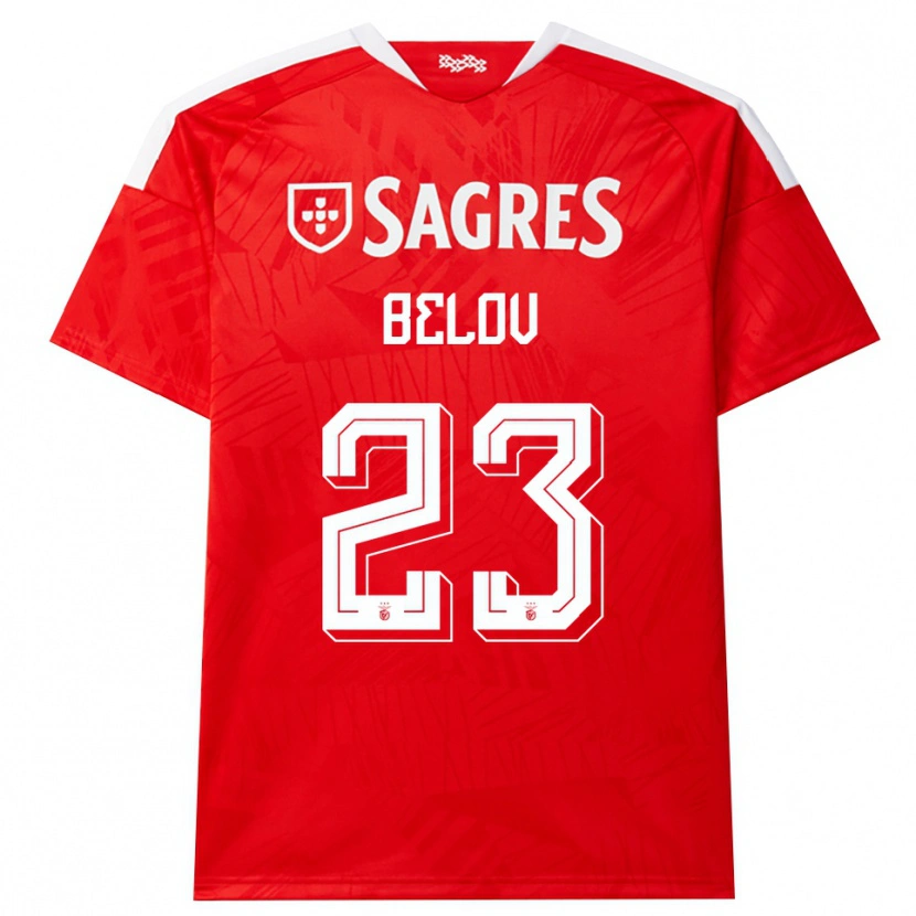 DanxenキッズSevastian Belov#23レッド ホワイト イエローホームシャツ2026/27ジャージーユニフォーム