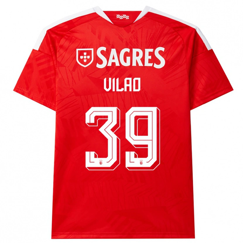 DanxenキッズCarolina Vilao#39レッド ホワイト イエローホームシャツ2026/27ジャージーユニフォーム