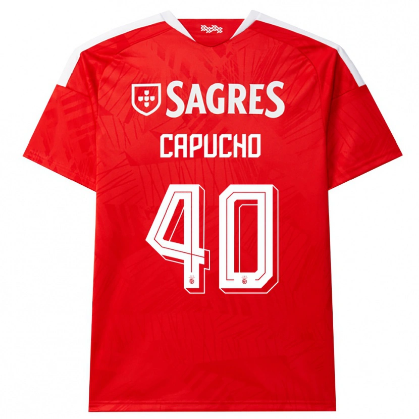DanxenキッズJoão Capucho#40レッド ホワイト イエローホームシャツ2026/27ジャージーユニフォーム